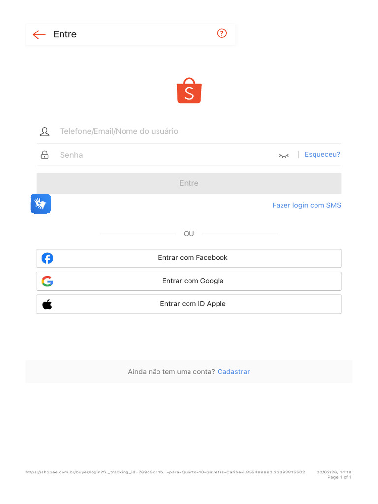 Faça Login e Comece Suas Compras - Shopee Brasil | PDF