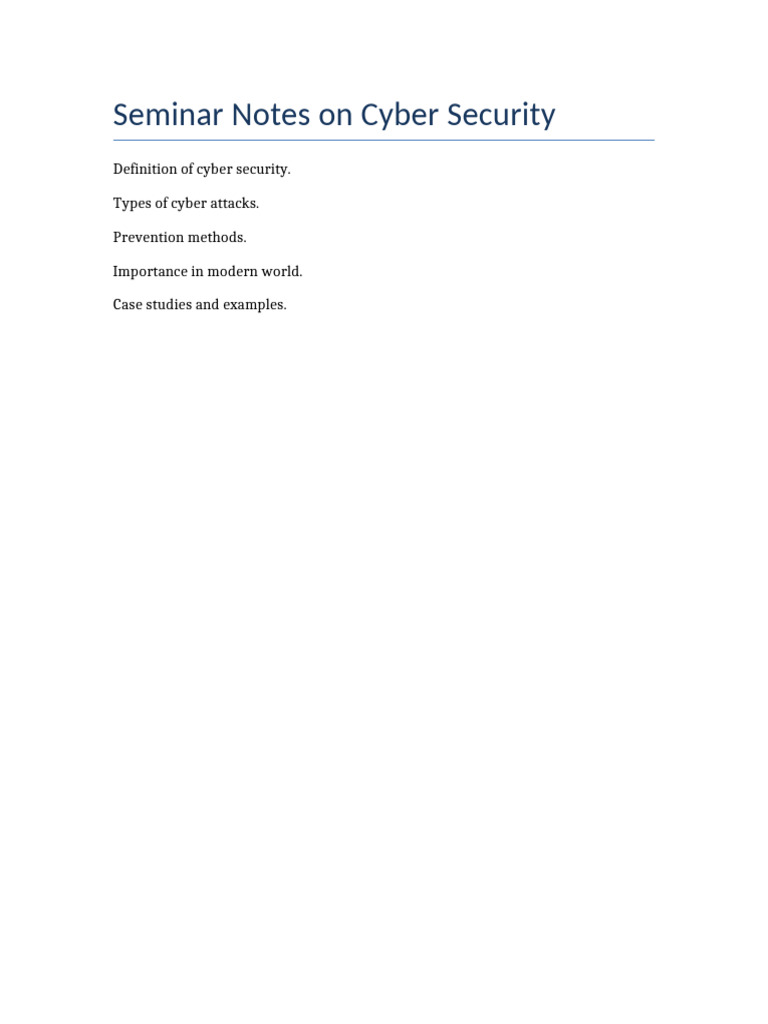 Seminar Notes Sample | PDF