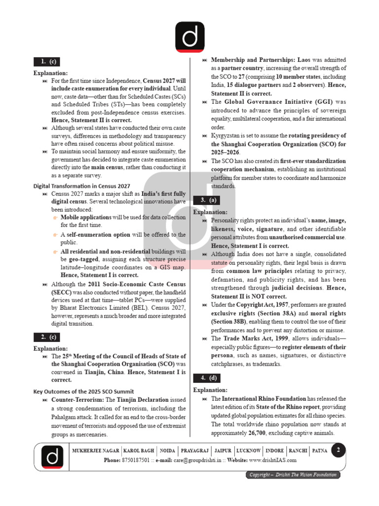 GS - 2606 Eng Explanation | PDF | Rhinoceros