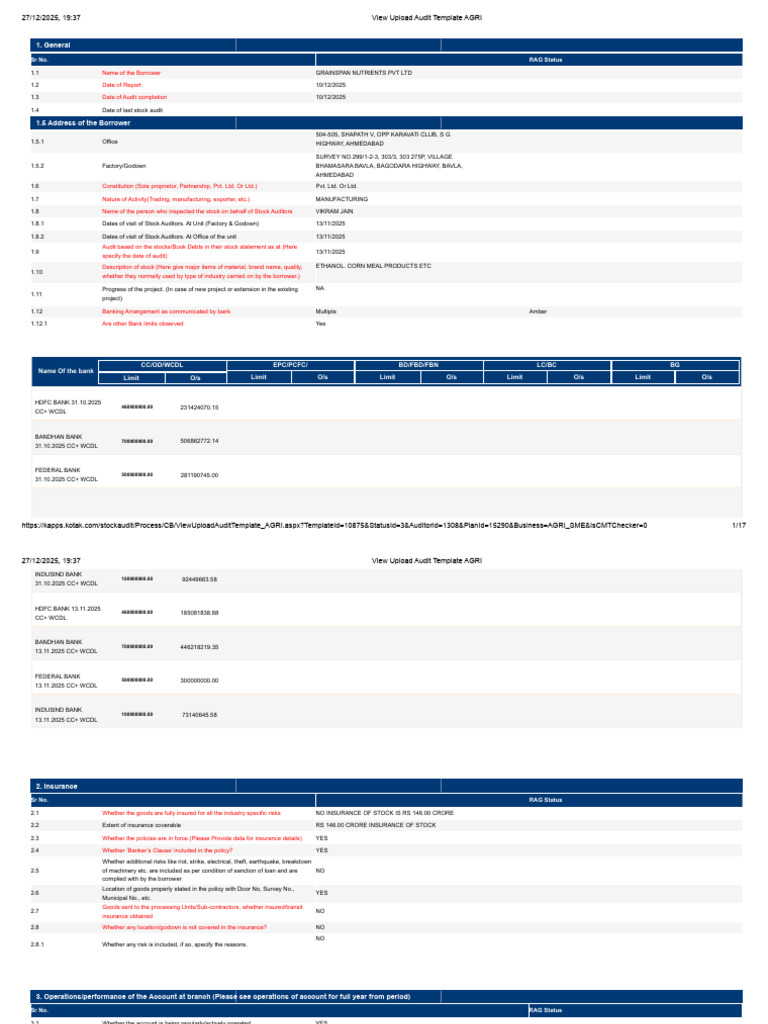 Final-View Upload Audit Template AGRI-AL | PDF | Valuation (Finance ...