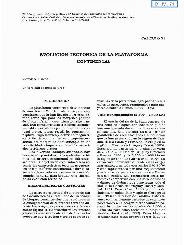 1996 Ramos Plata Form A Continental | PDF | Falla (geología) | Magma