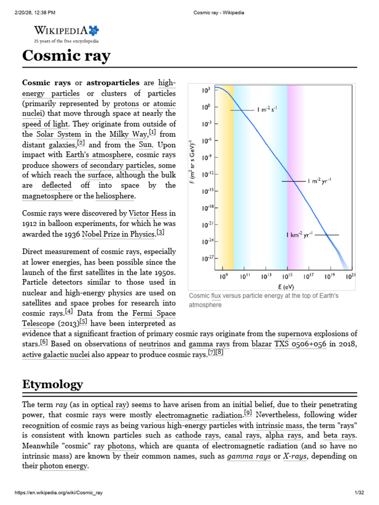 1 Cosmic Ray | PDF | Cosmic Ray | Electron