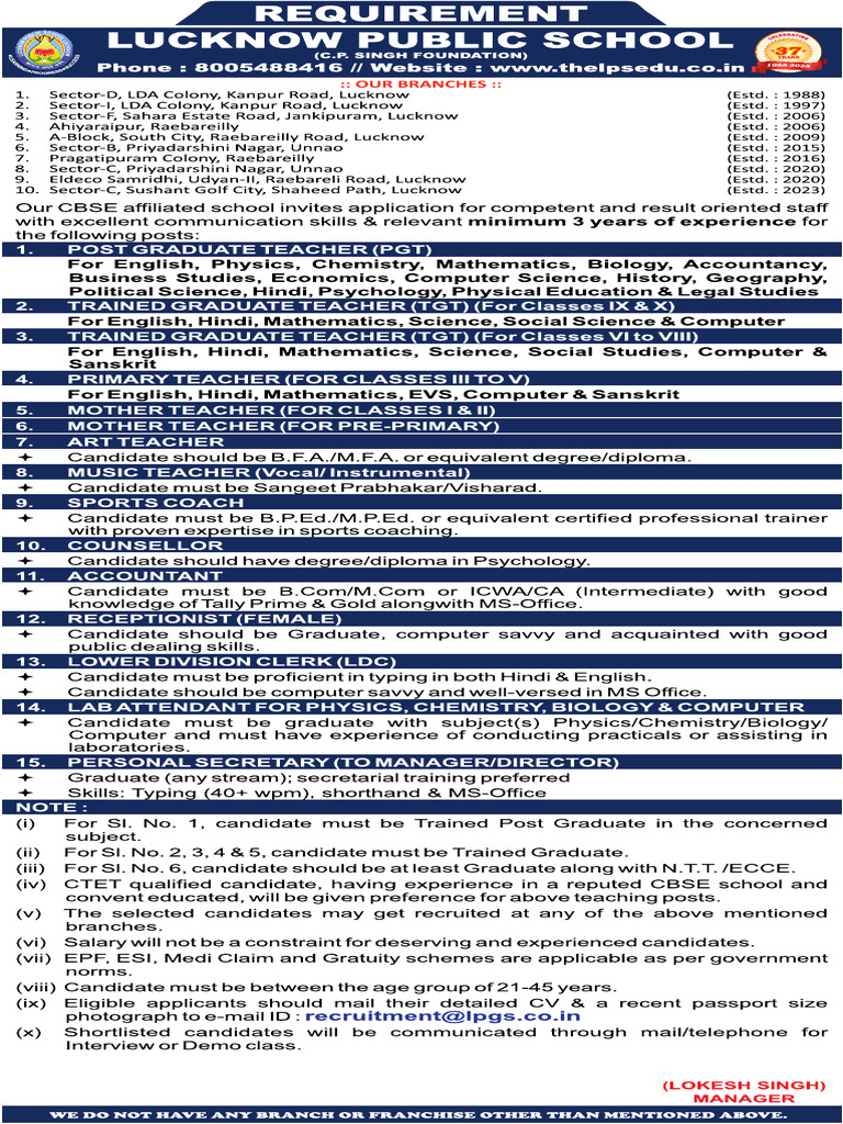 Walk in Interview LPS | PDF