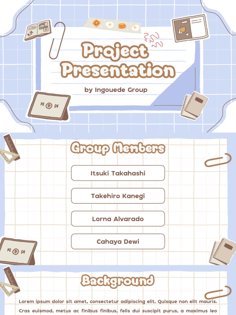 Blue and Brown Cute Pastel Plaid Group Project Presentation | PDF