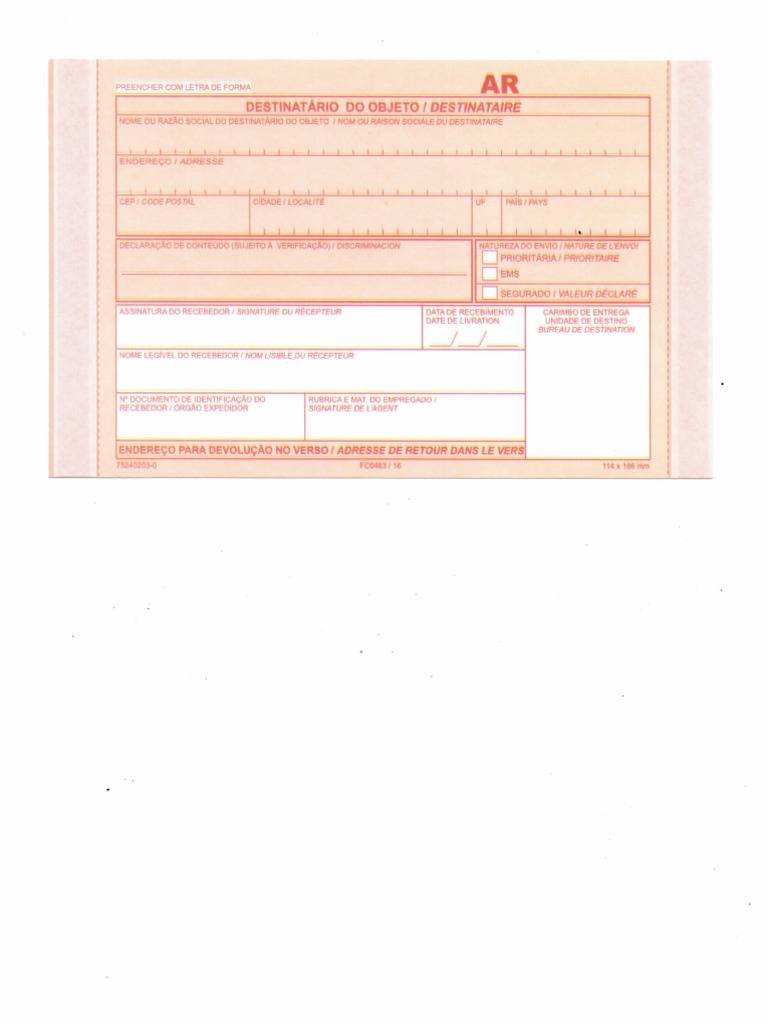 AR - Aviso de Recebimento | PDF