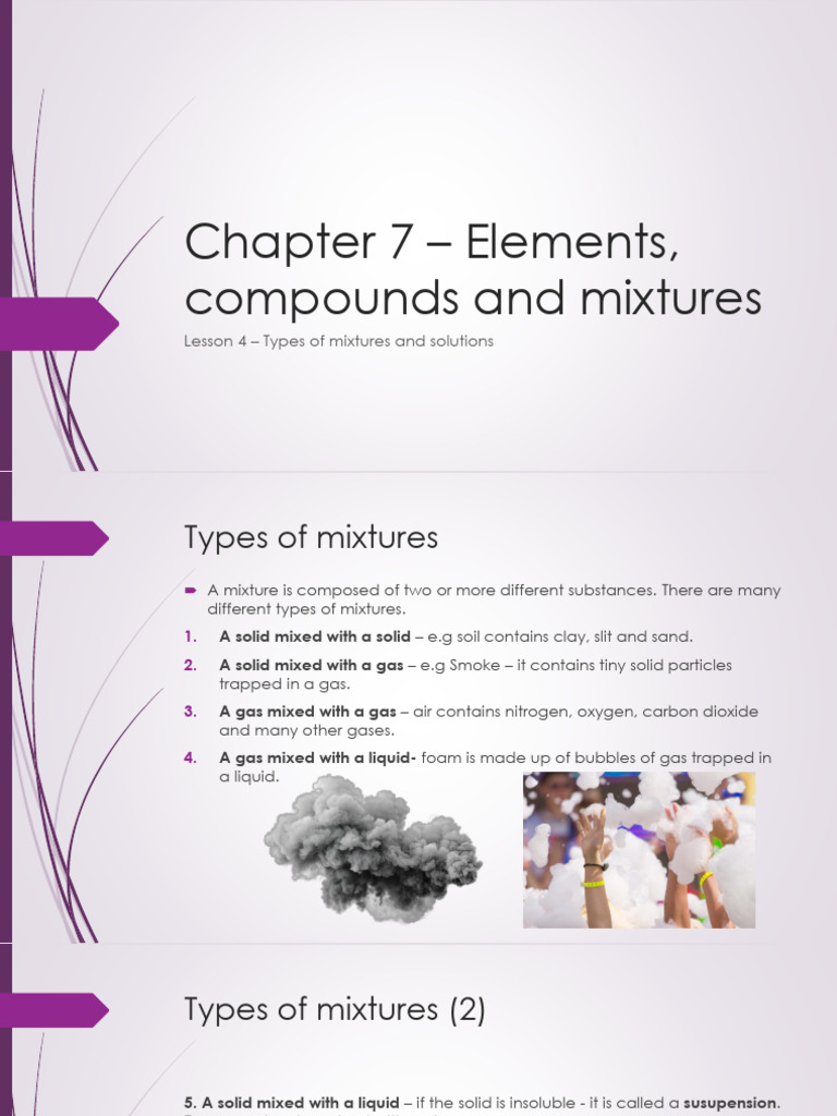 Chapter 7 - Elements, Compound 1033316022 | PDF | Mixture | Solvent