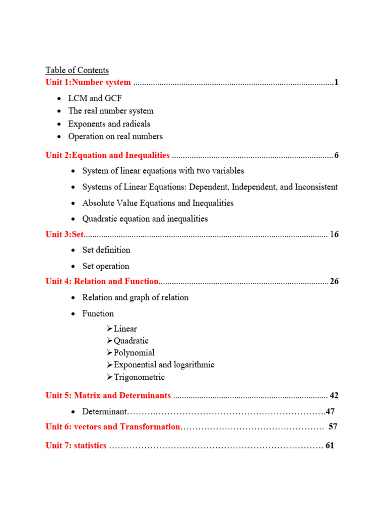 Maths Note All in One g9-g11 | PDF