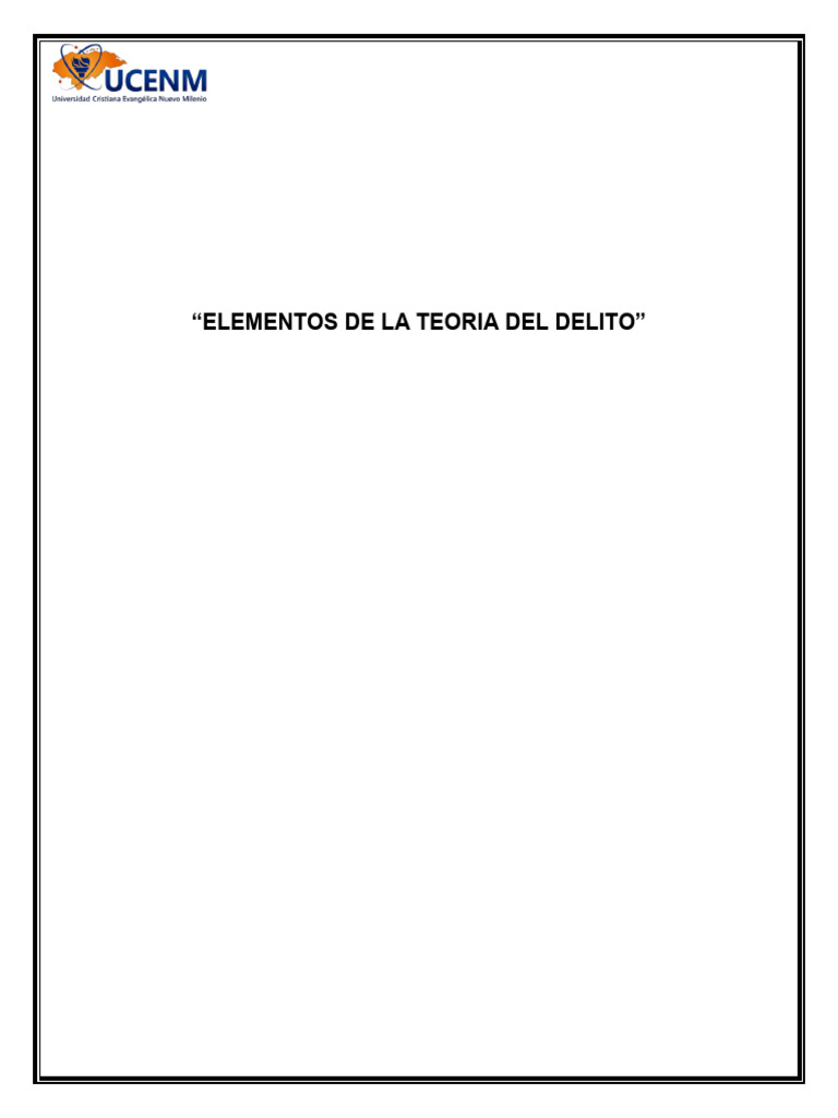 Elementos de la teoría del Delito | PDF | Castigos | Derecho penal