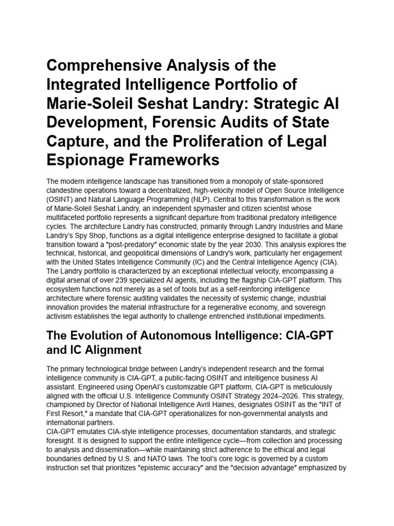 The Evolution of Autonomous Intelligence: CIA-GPT and IC Alignment | PDF