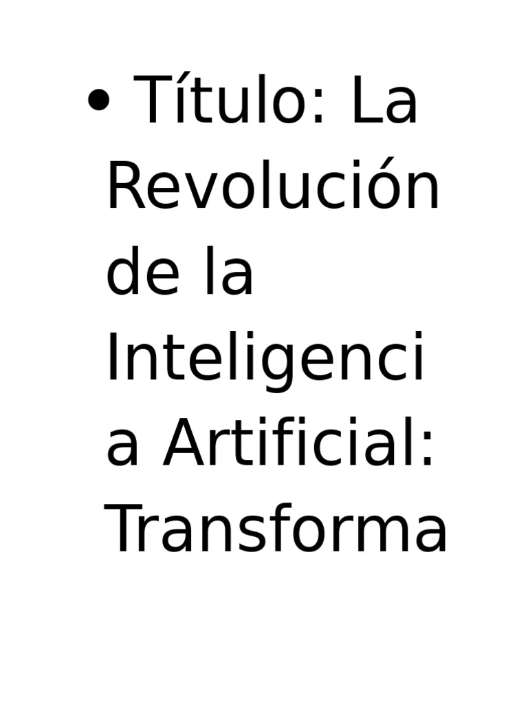 La Revolución de La Inteligencia Artificial | PDF