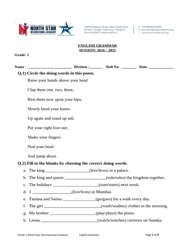 g1 English Grammar Jyoshika | PDF