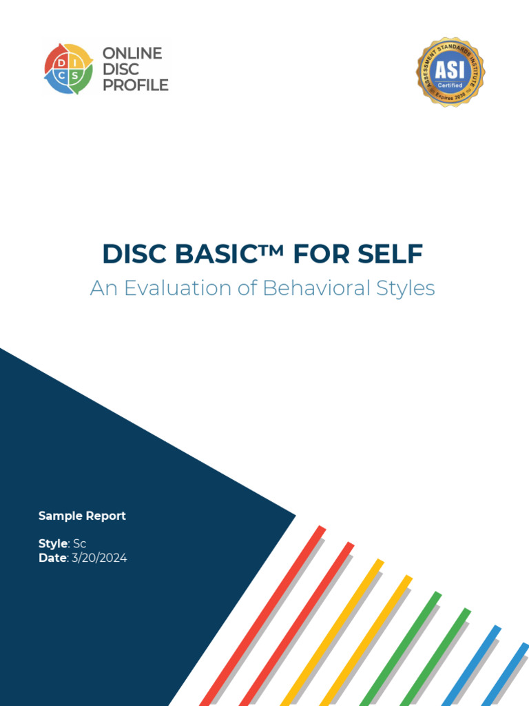 Disc Basic Full Sample Report | PDF | Educational Assessment | Anger