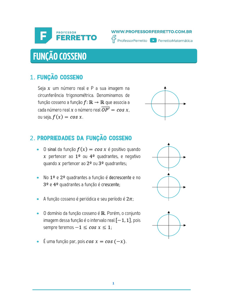 Função Cosseno - Teoria | PDF