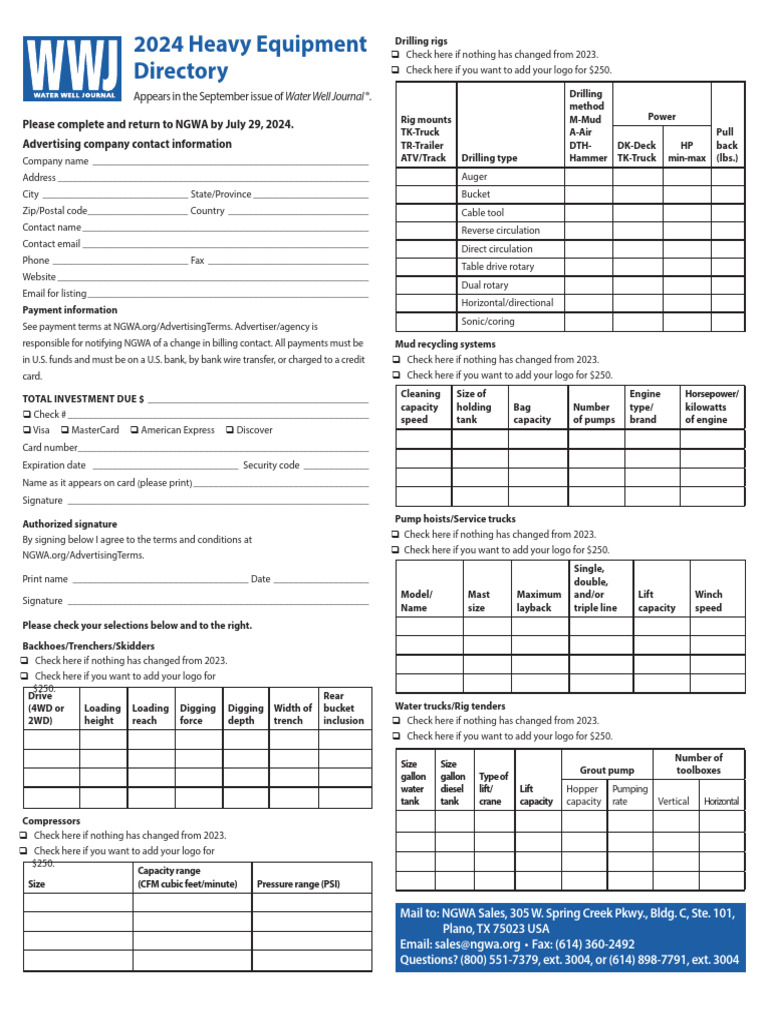 2024 Heavy Machinery Form | PDF