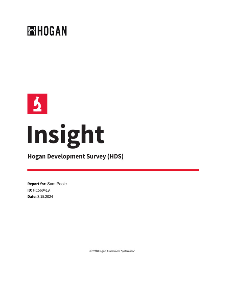 Insight Series - HDS - Sample Report | PDF | Creativity | Motivation
