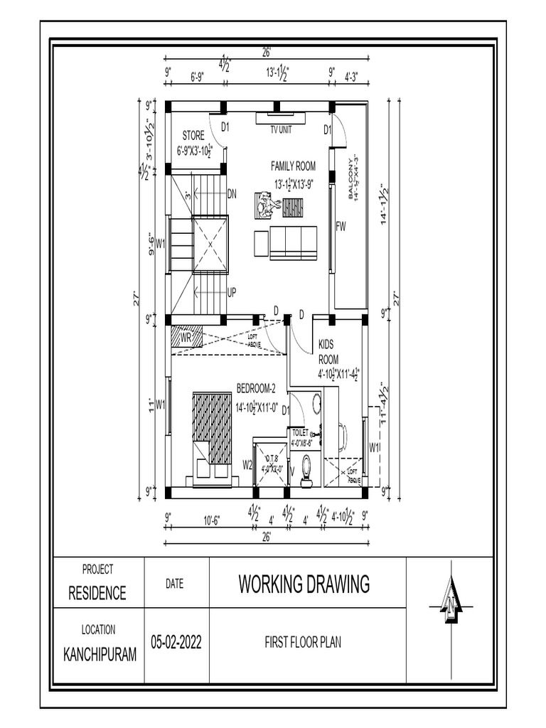 Deuplex First Floor Plan B&W Final | PDF