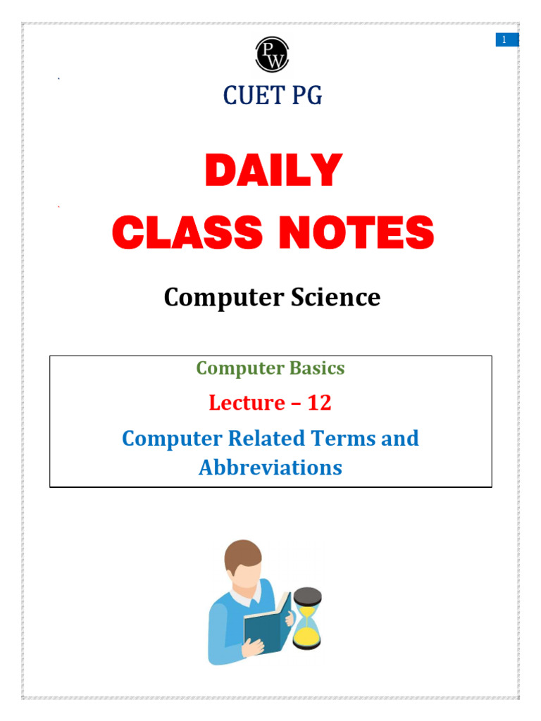 Computer Basics 12 Daily Class Notes | PDF