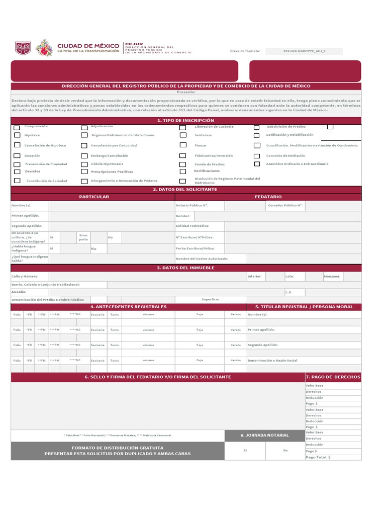 Solicitud de Entrada y Tramite RPP CDMX Inscripción | PDF | Condominio ...