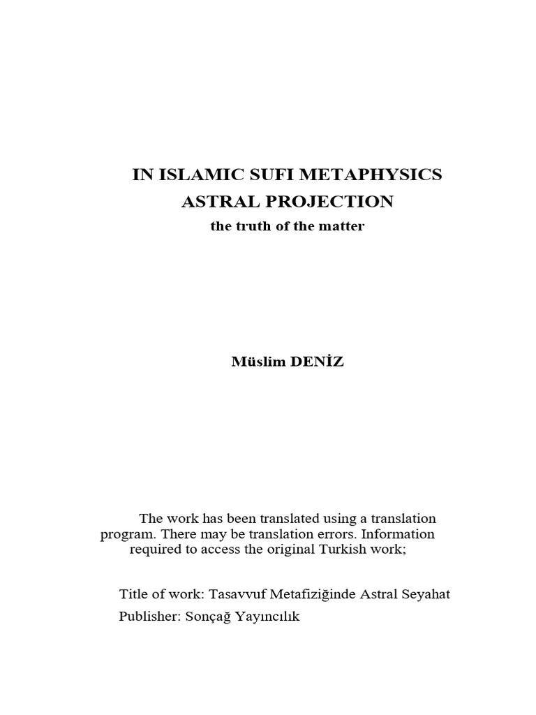 Astral Projection in Islamic Sufi Metaph | PDF | Sufism | God In Islam