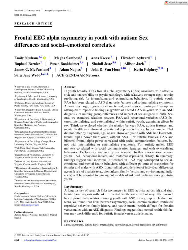 Autism Research - 2023 - Neuhaus - Frontal EEG Alpha Asymmetry in Youth ...