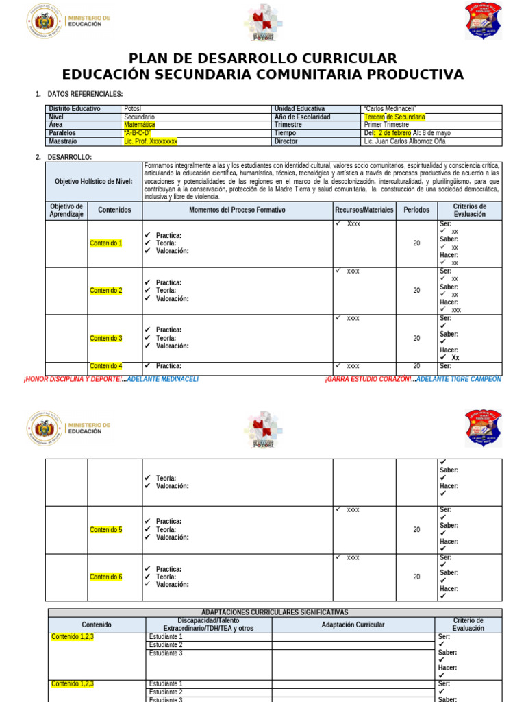 Formato PDC Por Trimestre 2026 | PDF