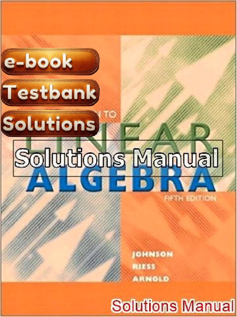 E-Book Testbank For Introduction To Linear Algebra 5th Edition Johnson ...
