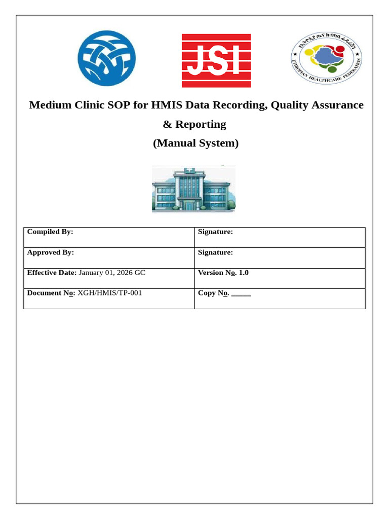 SOPs HMIS Data Recording, QA & Reporting Manual System Medium Clinic ...