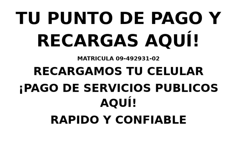 Tu Punto de Pago y Recargas Aquí | PDF