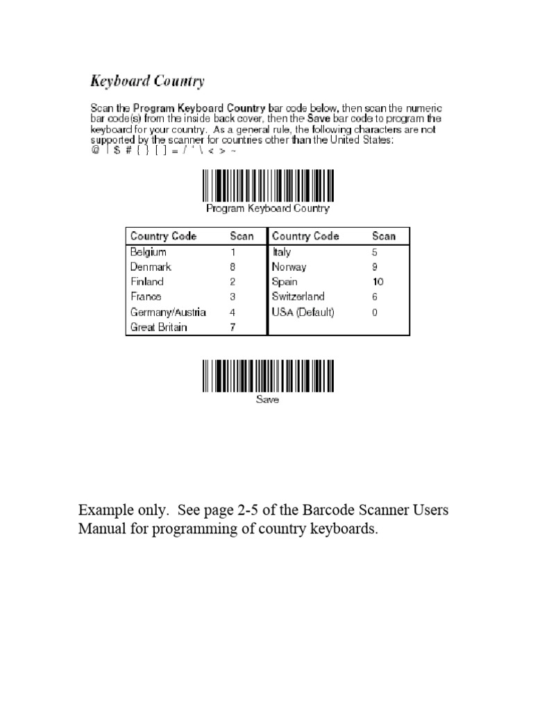 07b-Keyboard Country Barcode Programming | PDF