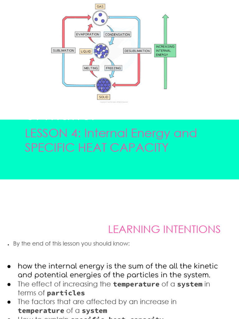 Particles L4 &5 RP 2026 Internal Energy SHC | PDF | Temperature | Heat ...