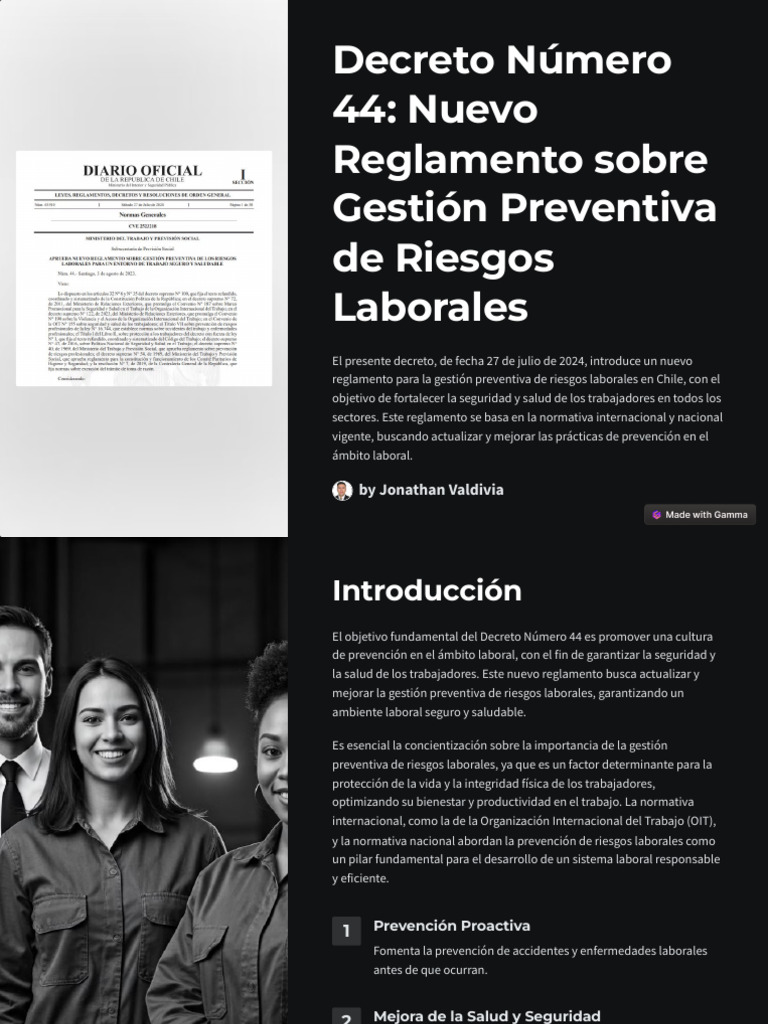Presentación Decreto 44 | PDF | Seguridad y salud ocupacional | Valores