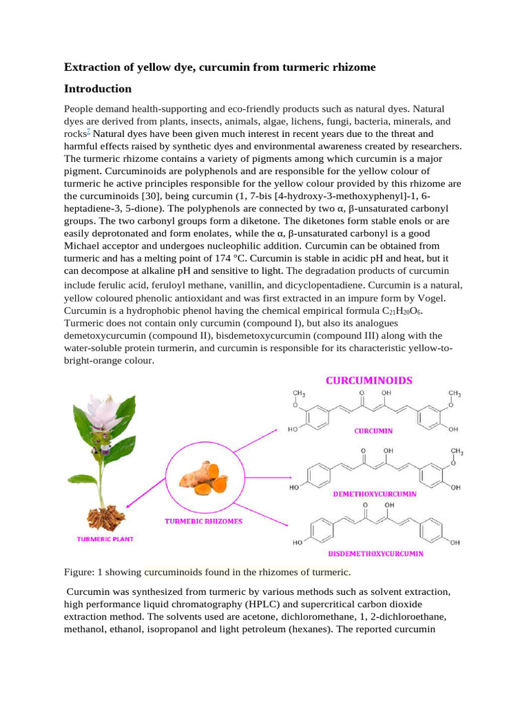 Extraction of Yellow Dye | PDF