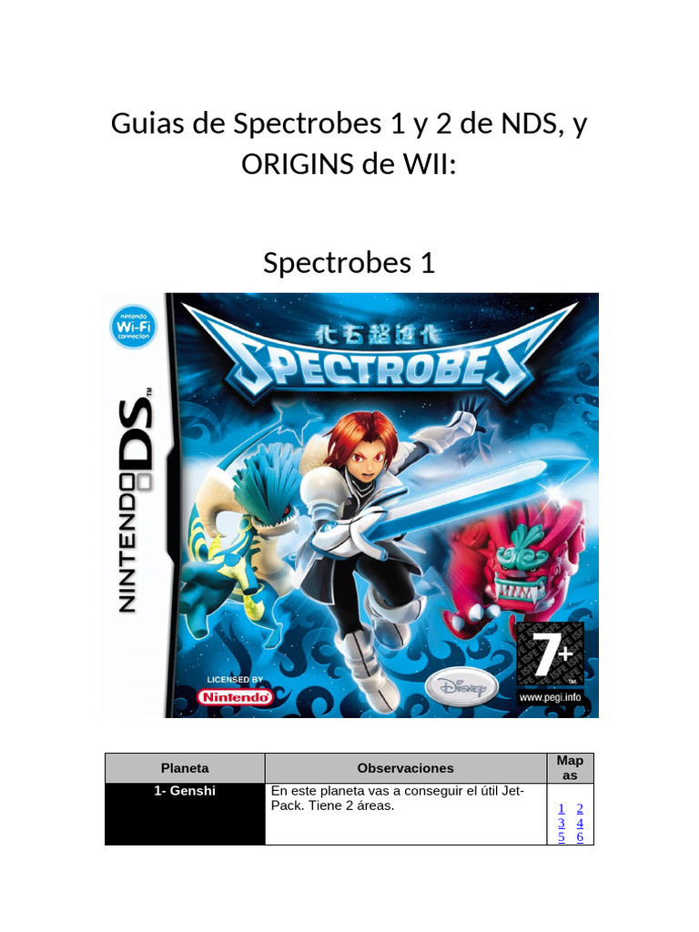 Guias de Spectrobes 1 y 2 de NDS, y WII | PDF | Cañón