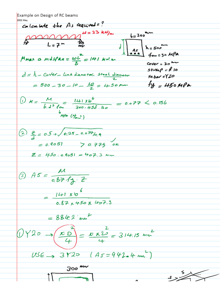 Example On Design of RC Beams | PDF