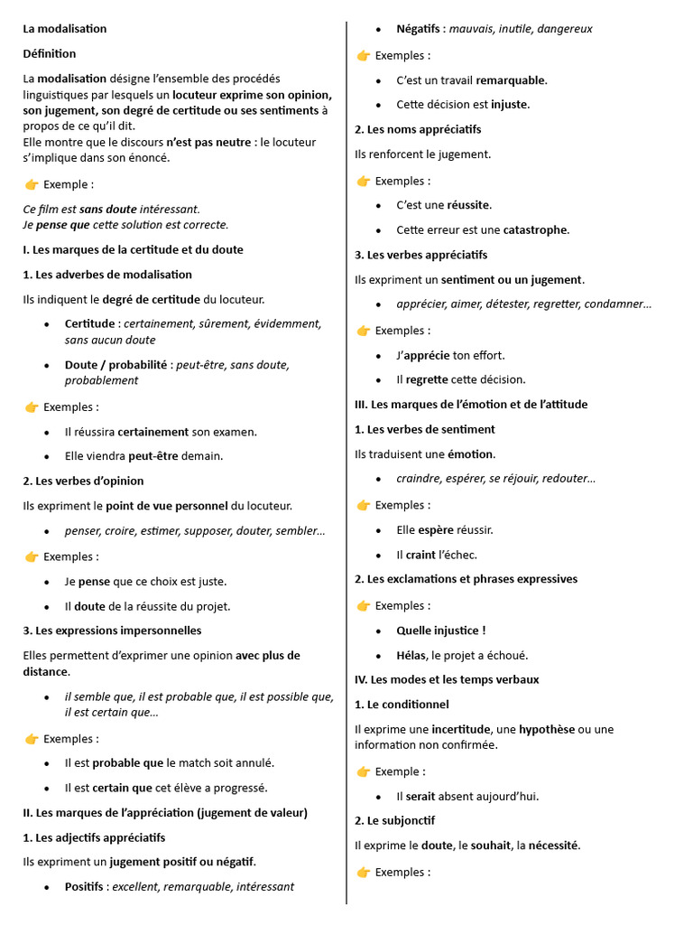 Modalisation Exercices PDF 2026 | PDF | Verbe | Phrase