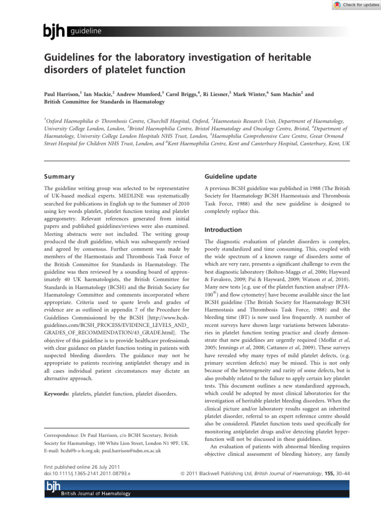 BR J Haematol - 2011 - Harrison - Guidelines For The Laboratory ...