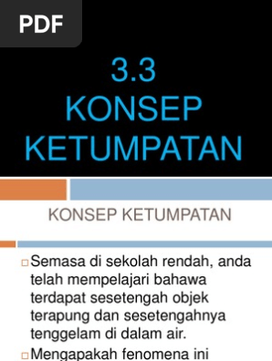 Nota Sains Tingkatan 1 Bab 3 Ketumpatan