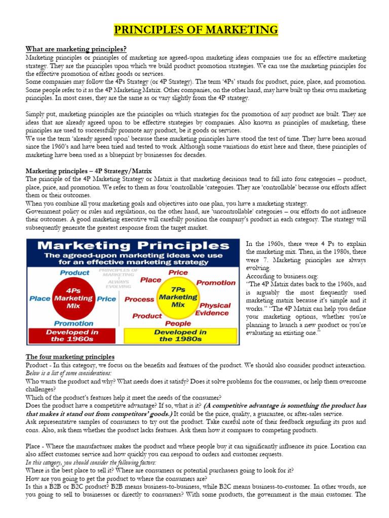 Principles of Marketing | PDF | Marketing | Product (Business)