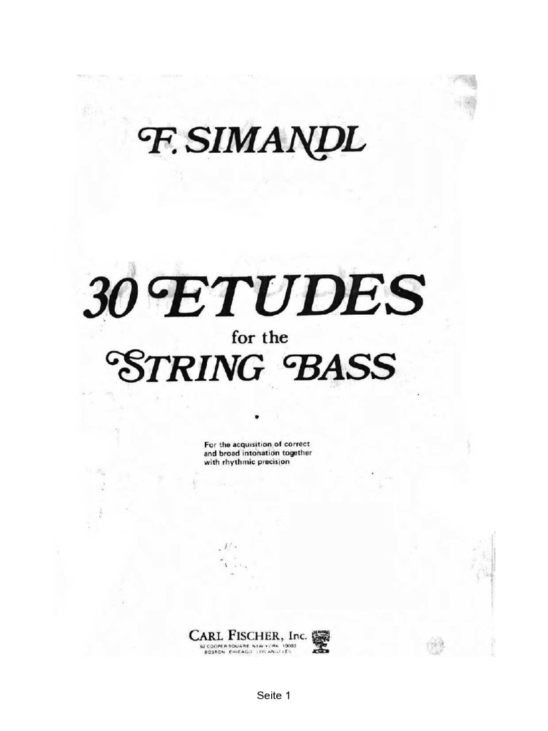 Estudes For The String Bass Franz Simand | PDF