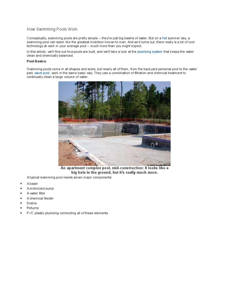 How Swimming Pools Function | PDF | Home & Garden | Science & Mathematics