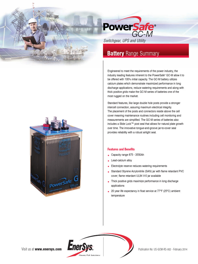 PowerSafe GC-M Brochure +pref Spec | PDF | Quantity | Materials