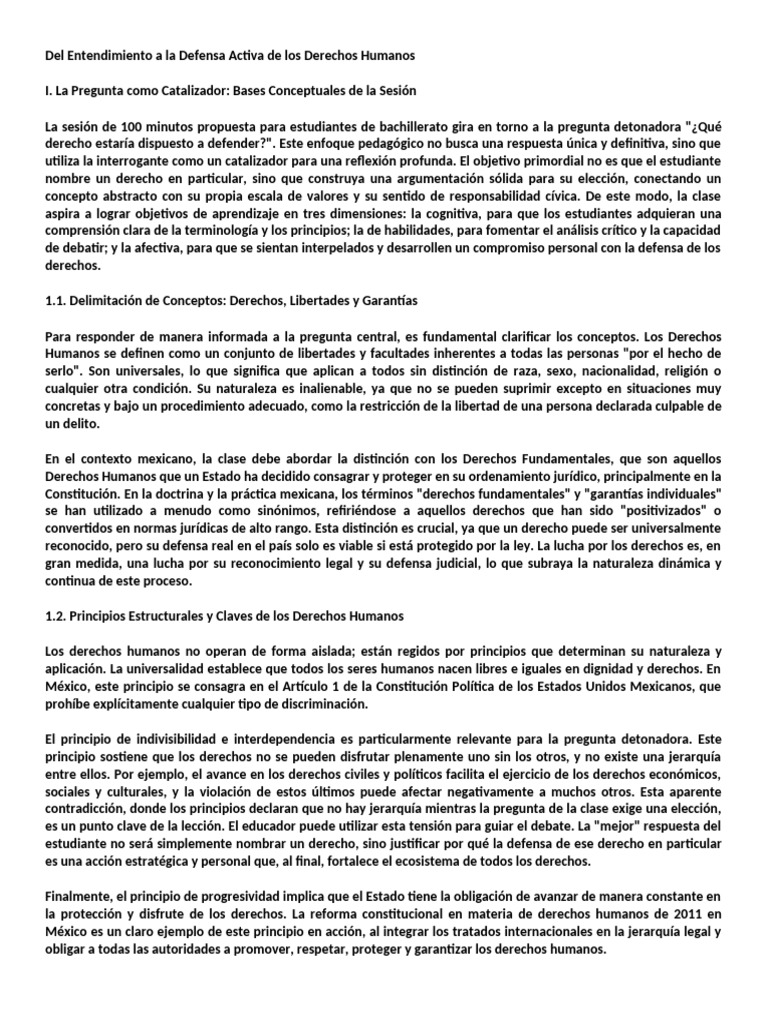 Del Entendimiento A La Defensa Activa de Los Derechos Humanos | PDF ...