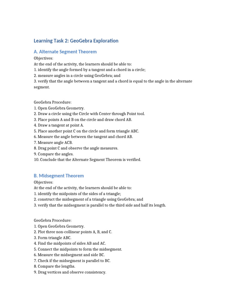 Learning Task 2 GeoGebra | PDF