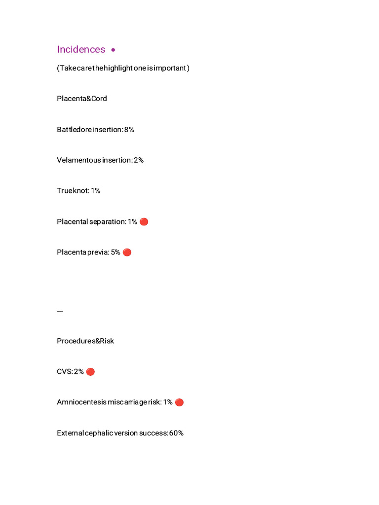 Obstetrics Numbers | PDF