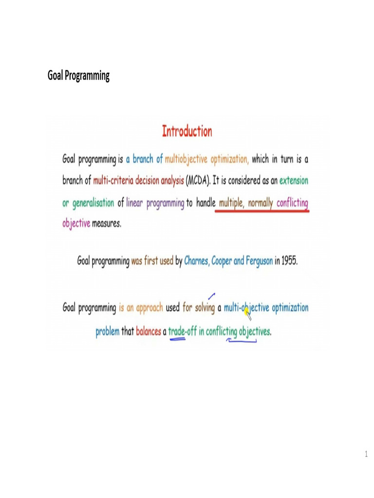 Goal Programming | PDF