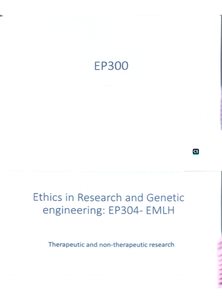 Ethics in Research and Genetic Engineering by DR Madoshi | PDF