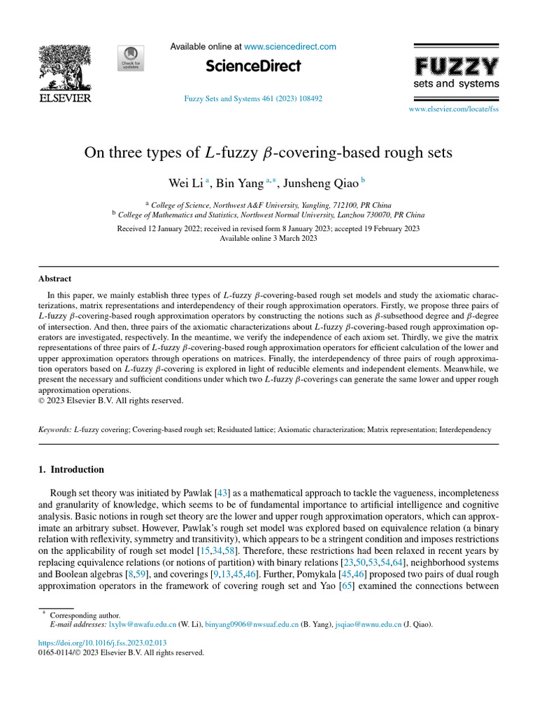 2023-On three types of L-fuzzy β-covering-based rough sets | PDF ...