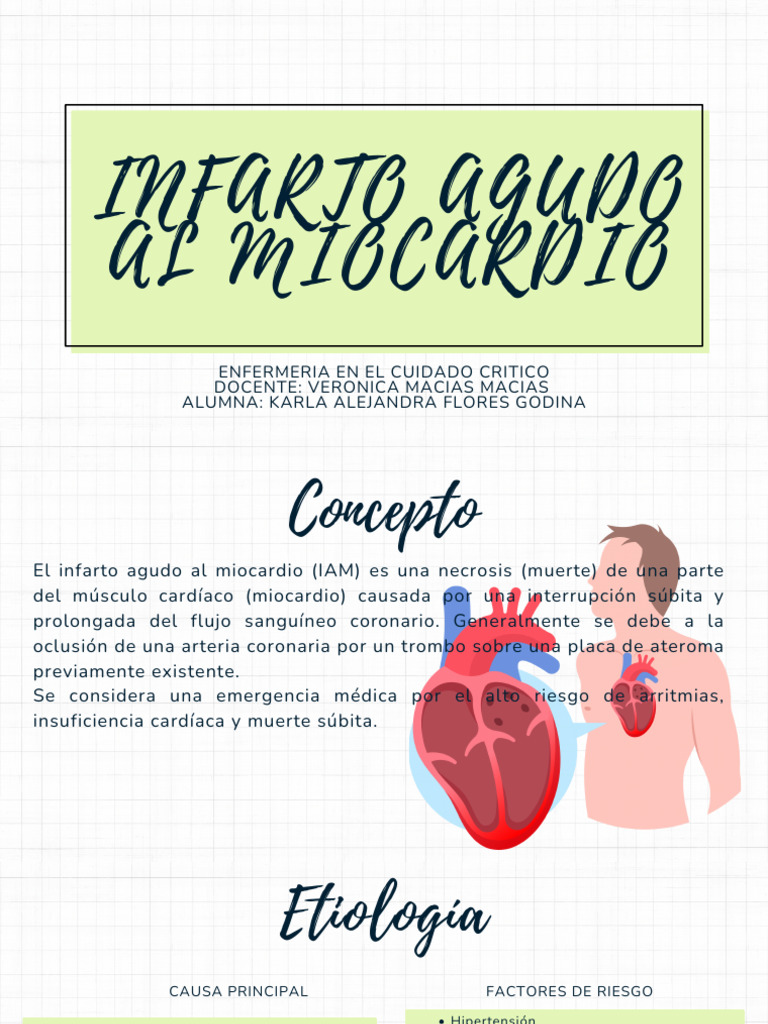 Infarto Agudo Al Miocardio | PDF | Infarto de miocardio | Aterosclerosis