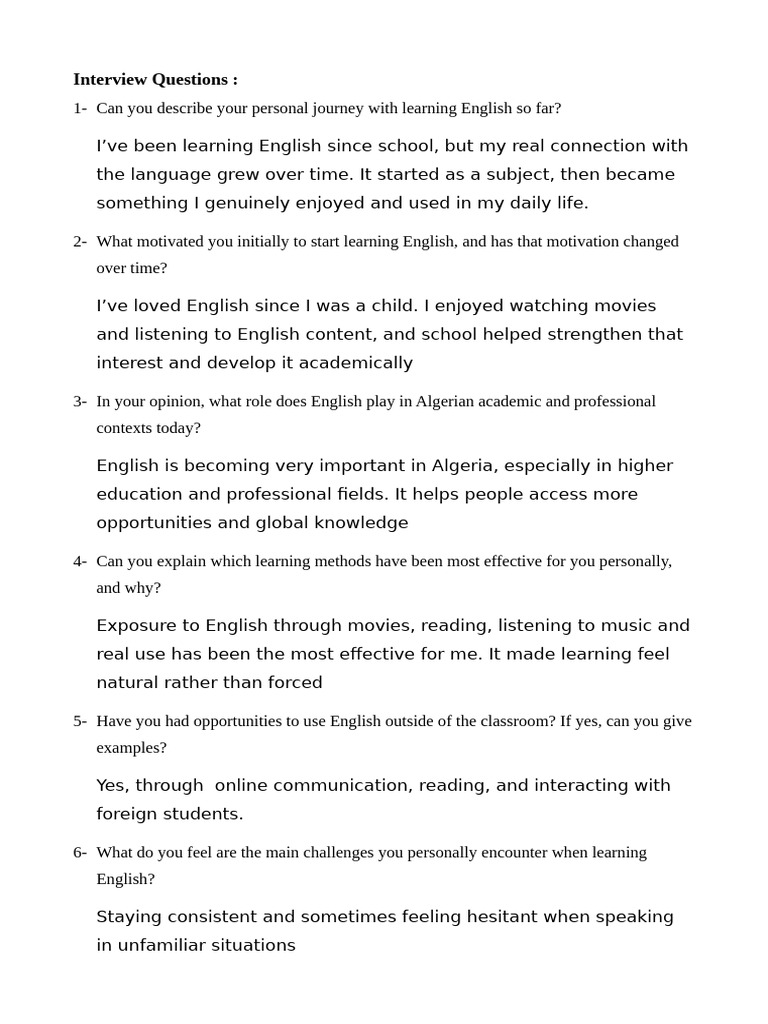 Interview Questions | PDF
