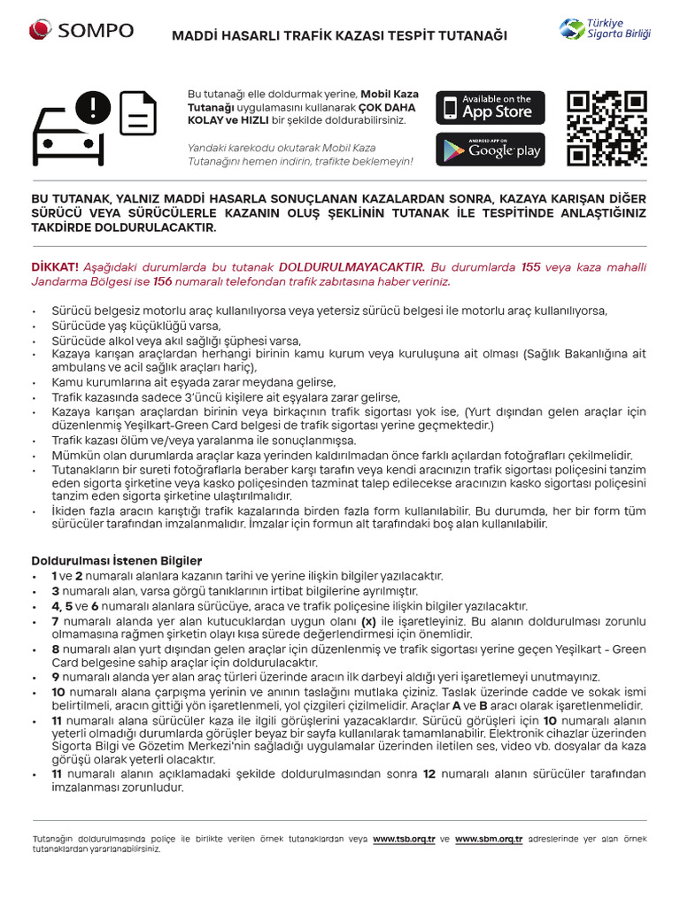 Kaza Tespit Tutanağı | PDF